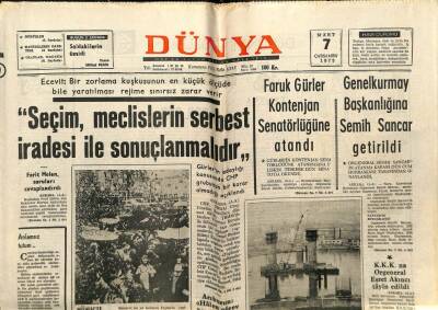 Dünya Gazetesi 7 Mart 1973 - Ruslar Rejime Karşı Olanlara Savaş Açıyor GZ68071 - 2