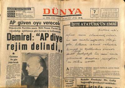 Dünya Gazetesi 7 Nisan 1971 - İşte Atatürkün Emri GZ68133 - 1