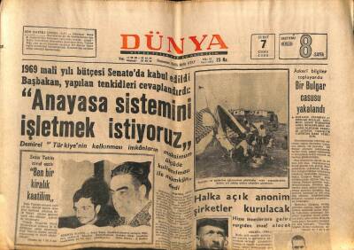 Dünya Gazetesi 7 Şubat 1969 - İstanbul Üniversitesine Bağlı 5 Fakülte Dekanı İstifa Edecek GZ82212 - 1
