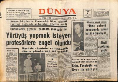 Dünya Gazetesi 7 Temmuz 1971 - Emekli Kanununun 27. Maddesi İptal Edildi GZ75038 - 1