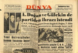 Dünya Gazetesi 8 Aralık 1962 - Doğan Ve Gülekin de Partiden İhracı İstendi GZ68265 - 1