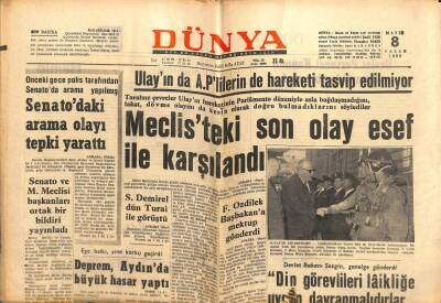 Dünya Gazetesi - 8 Mayıs 1966 - Meclisteki Son Olay Esef İle Karşılandı GZ111017 - 1