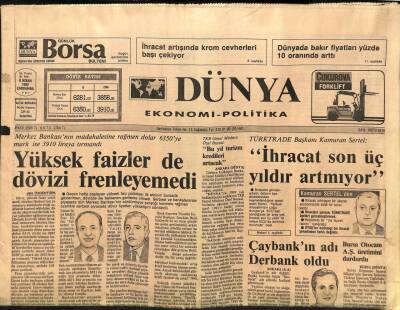 Dünya Gazetesi 8 Nisan 1992 - Yüksek Faizler de Dövizi Frenleyemedi GZ97382 - 1