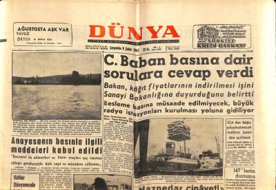 Dünya Gazetesi 8 Şubat 1961 - Zeki Şahin İle B. Yamanoğlu Hakkında Yeni İki Dava Açıldı GZ87205 - 1