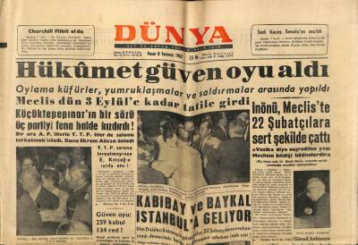 Dünya Gazetesi 8 Temmuz 1962 - Doğu Kaderine mi Terk Edildi? Cezayirde İsyan Ve İşgal Var GZ59783 - 1
