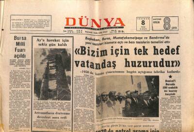 Dünya Gazetesi - 8 Temmuz 1969 - Turan Feyzioğlunun Kızı Doğum Yaparken Öldü GZ110979 - 1