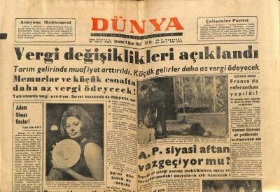 Dünya Gazetesi 9 Nisan 1962 - Cemal Gürsel Af Yetkisini Kullanacak Mı ? GZ80604 - 1