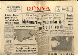 Dünya Gazetesi 9 Temmuz 1968 - Türk Rum Görüşmeleri Heyetler Halinde Devam Edecek GZ68321 - 2