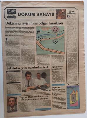 Dünya Gazetesi Döküm Sanayii Eki Eki 4 Ağustos 1997 - Döküm Sanayi İhtisas Bölgesi Kuruluyor GZ26507 - 1
