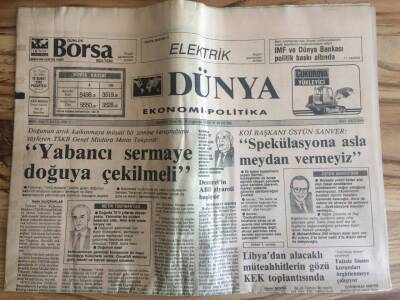 Dünya Gazetesi Ekonomi Politika Eki 10 Şubat 1992 - Libyadan Alacaklı Müteahhitlerin Gözü KEK Toplantısında GZ72687 - 2