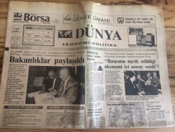 Dünya Gazetesi Ekonomi Politika Eki 20 Kasım 1991 - TÜRSABda Başkanlığa Başaran Ulusoy Getirildi GZ72706 - 1