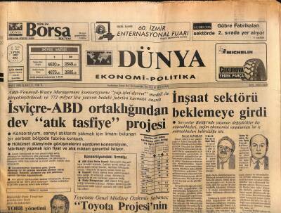 Dünya Gazetesi Ekonomi-Politika Eki 3 Eylül 1991 - Sezai Türkeş , Alman Ortakla Şirket Kurdu - İnşaat Sektörü Beklemeye Girdi GZ119317 - 1