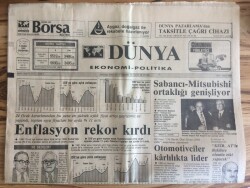 Dünya Gazetesi Ekonomi Politika Eki 5 Şubat 1992 - Sabancı - Mitsubishi Ortaklığı Genişliyor GZ72675 - 1