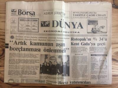 Dünya Gazetesi Ekonomi Politika Eki 6 Şubat 1992 - Mali Piyasalarda Vade Uzatma Dönemi Başladı GZ72689 - 2