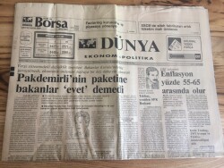 Dünya Gazetesi Ekonomi Politika Eki 8 Ağustos 1991 - Avrupa Ülkelerine Gemi İmalatını Sürdüreceğiz GZ72699 - 1