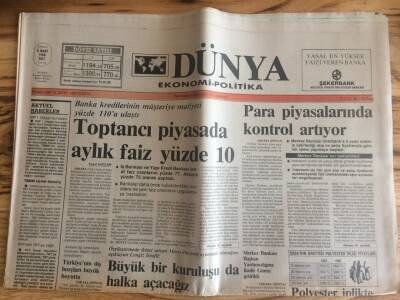 Dünya Gazetesi Ekonomi Politika Eki 8 Mart 1988 - Karadenizde Balıkçılık Zor Günler Yaşıyor GZ72679 - 2