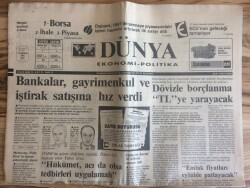 Dünya Gazetesi Ekonomi Politika Eki 9 Haziran 1992 - Emlak Fiyatları Eylülde Patlayacak GZ72682 - 2