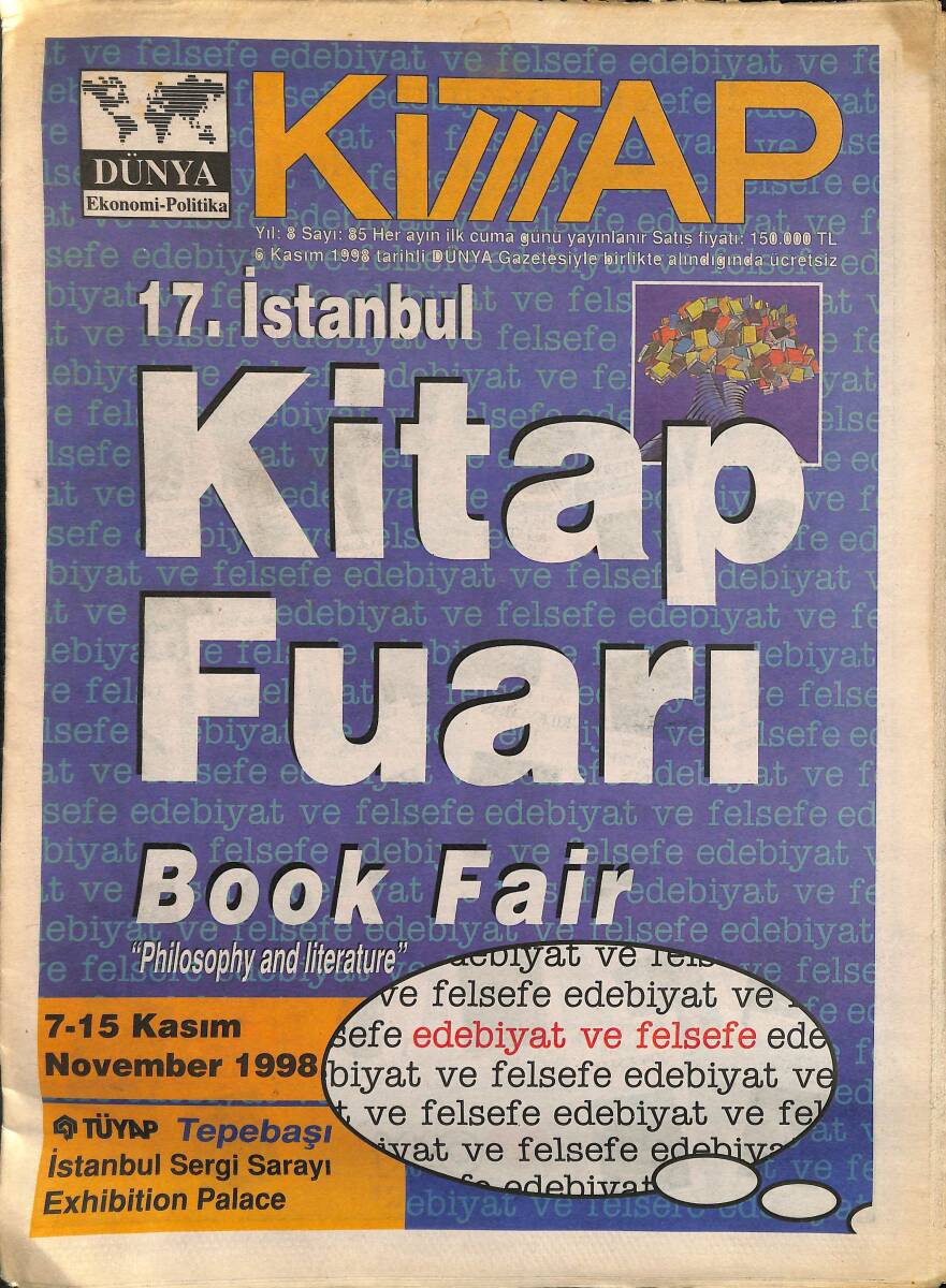 Dünya Gazetesi Kitap Eki 6 Kasım 1998 - 17.İstanbul Kitap Fuarı GZ155596 - 1