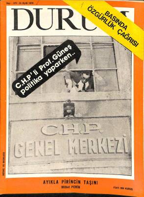 Durum Haftalık Dergi Sayı374 26 Eylül 1972 CHPli Prof. Güneş Politika Yaparken NDR38395 - 1