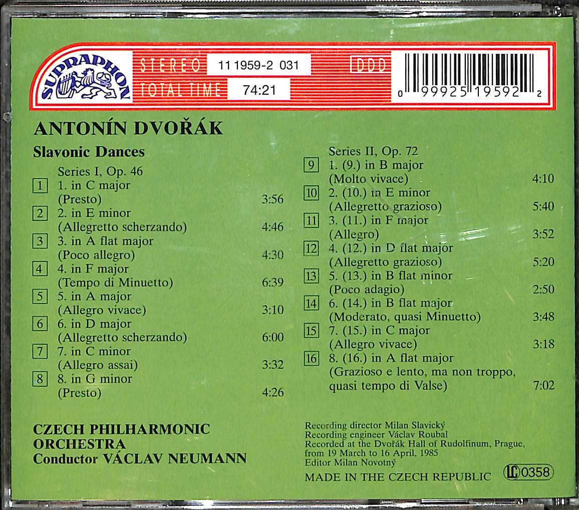 Dvořák* - Czech Philharmonic Orchestra , Václav Neumann - Slavonic Dances CD (İkinci El) CD3849 - 2