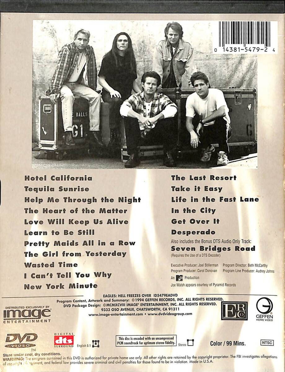 Eagles - Hell Freezes Over DVD (İkinci El) DVD2760 - 2