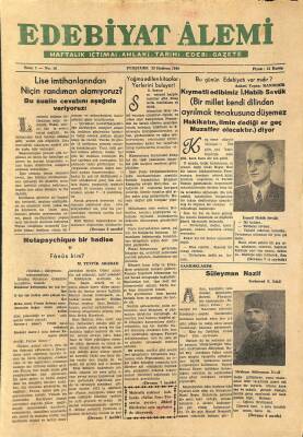 Edebiyat Alemi Gazetesi 23 Haziran 1949 - Sahneye Çıkarılan Türk Edibleri GZ115698 - 1