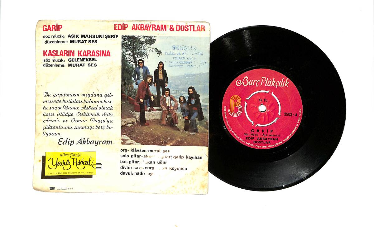 Edip Akbayram & Dostlar – Garip / Kaşların Karasına 45’lik Plak (10/8) PLK26960 - 2