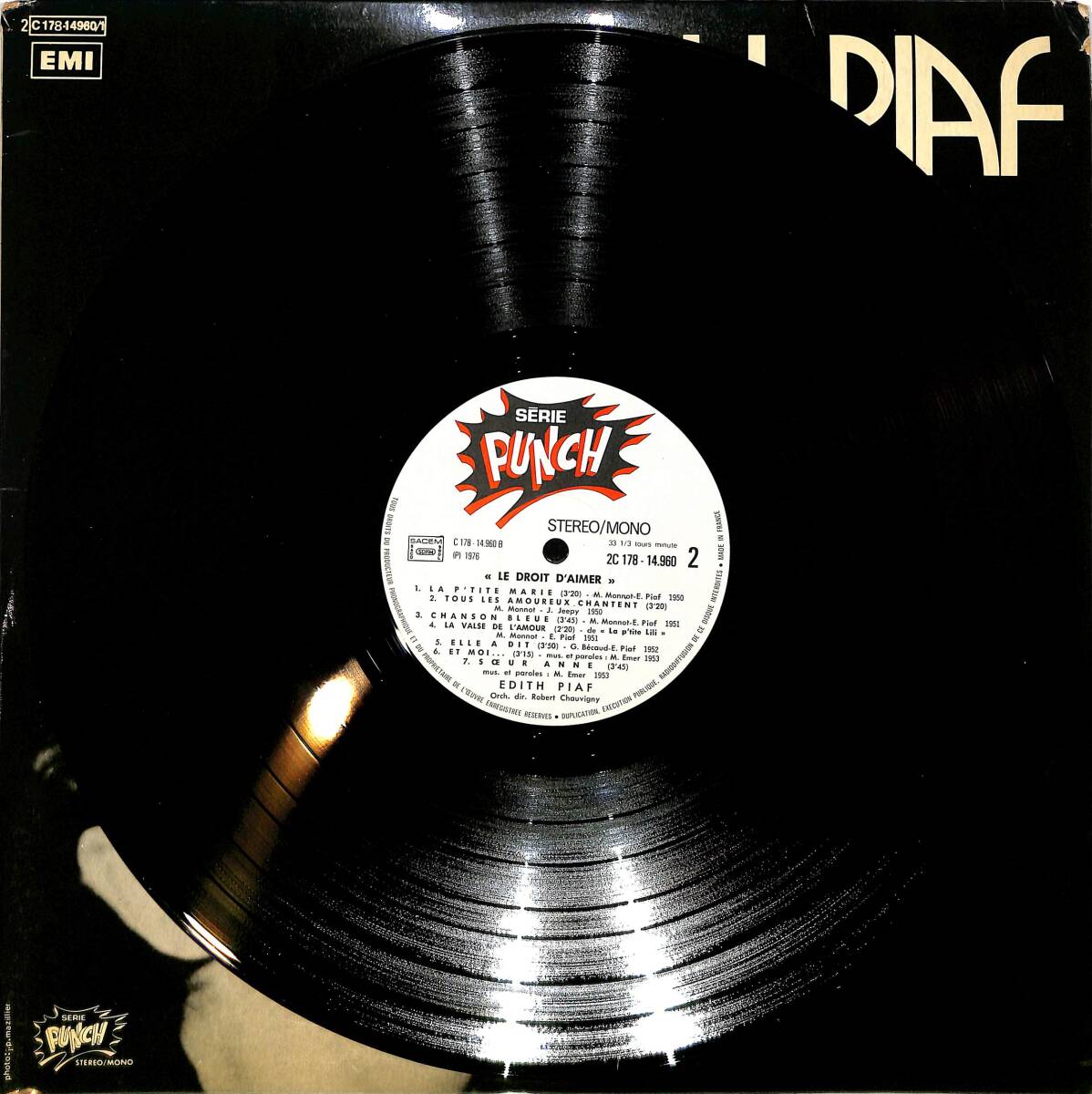 Edith Piaf – Le Droit D'Aimer LP PLAK (10/8.5) PLK26564 - 3
