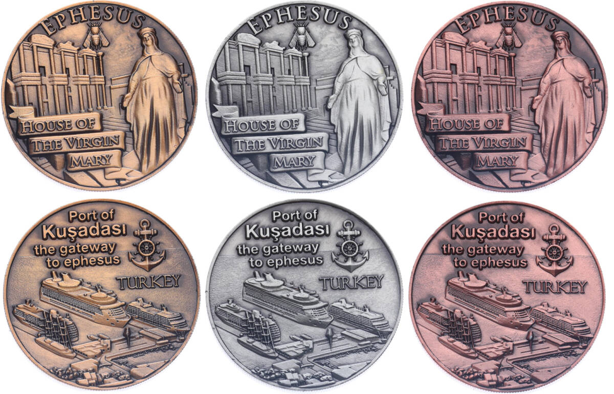 Efes - Kuşadası Limanı 3 Adet Hatıra Madalyon MVM2169 - 1