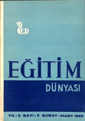 Eğitim Dünyası Dergisi Yıl 5 Sayı 9 - Şubat-Mart 1966 NDR75887 - Gökçekoleksiyon