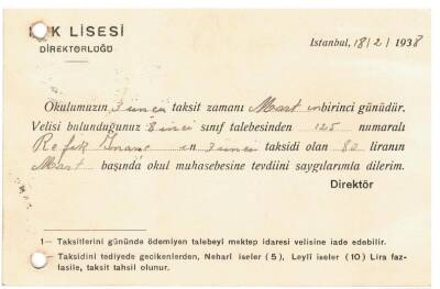 EĞİTİM TARİHİ 1938 Işık Lisesi Açık Varaka EFM993 - 4