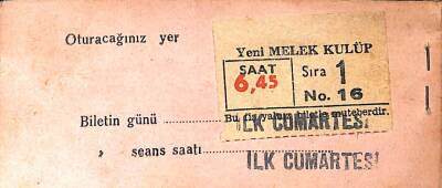 Eğlence Tarihi - YENİ MELEK SİNEMASI 25 Filmlik Abonman Bileti EFM(N)9820 - 4
