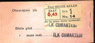 Eğlence Tarihi - YENİ MELEK SİNEMASI 25 Filmlik Abonman Bileti EFM(N)9826 - 4