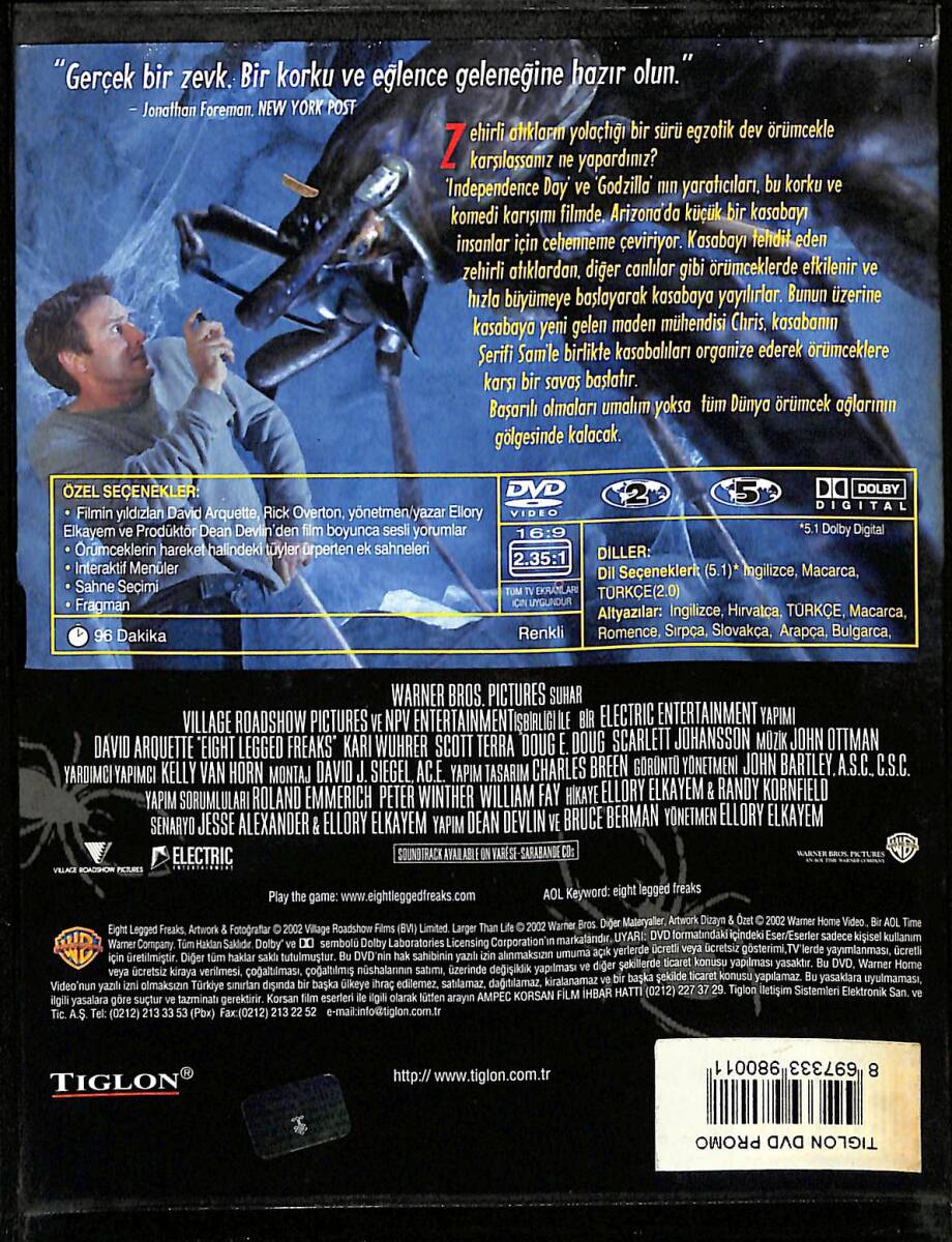 Eight Legged Freaks - Sekiz Bacaklı Canavarlar DVD Film (İkinci El) DVD2548 - 2