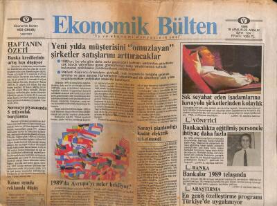 Ekonomik Bülten Gazetesi 19-25 Aralık 1988 - Sermaye Piyasasında 5 Trilyonluk Borçlanma - Bankalar 1989 Telaşında GZ119330 - 1