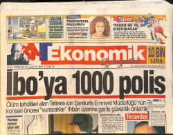 Ekonomik Gazetesi 12 Ağustos 1996 - İbo'ya 100 Polis - Hagi Galatasaray'ın Yüz Akı GZ2886 - Gökçekoleksiyon