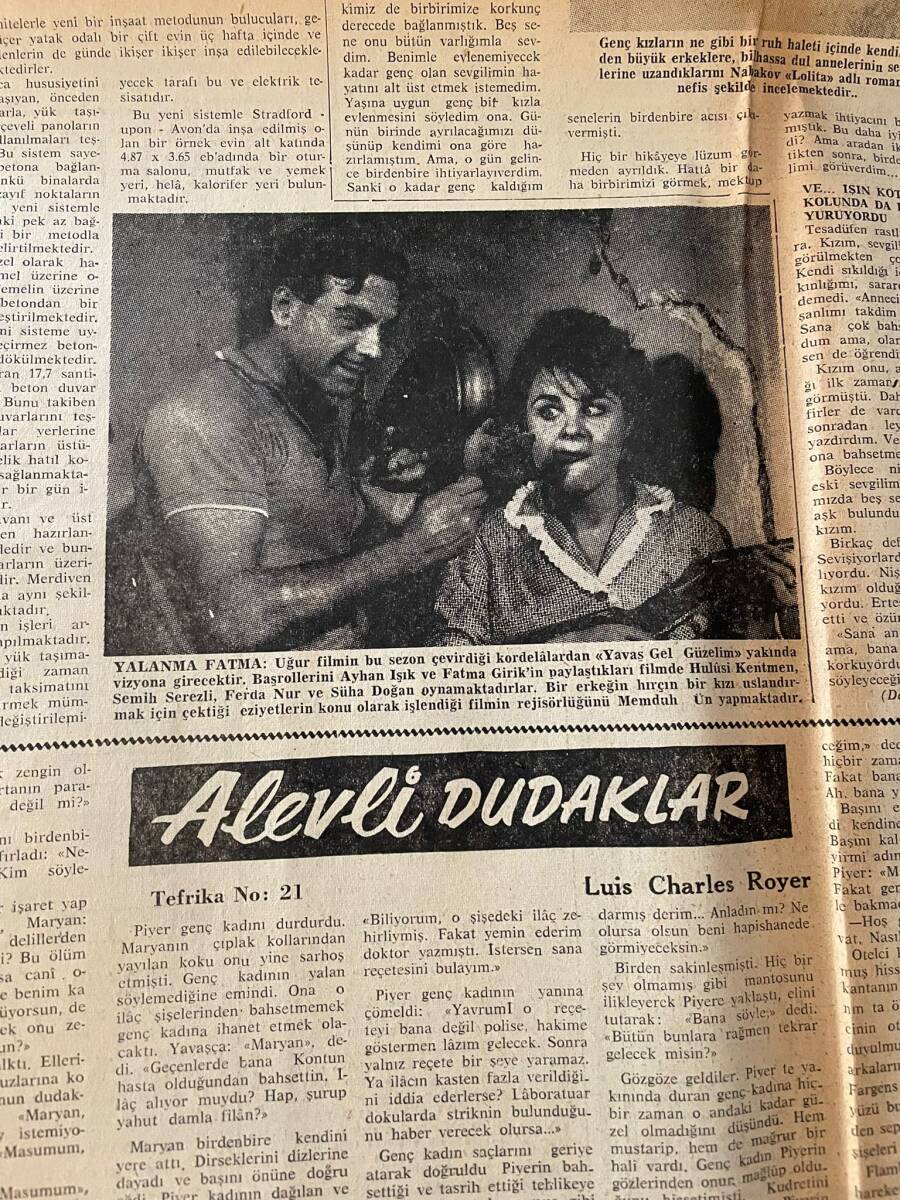Ekspres Gazetesi 18 Kasım 1963 - Ayhan Işık Ve Fatma Girik Film Sahnesi - Haydarpaşa Liseliler - Janette Scott Şimdi De Güzellik Kraliçesi Olacak GZ143917 - 2