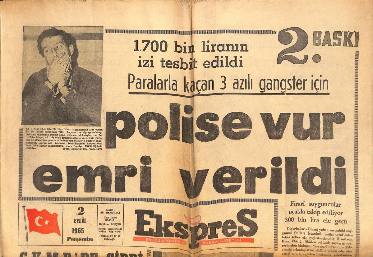 Ekspres Gazetesi 2 Eylül 1965 - Orhan Erkanlı Madanoğlu'na Şans Tanıyor - Galatasaray Kupayı Aldı! GZ143830 - 1