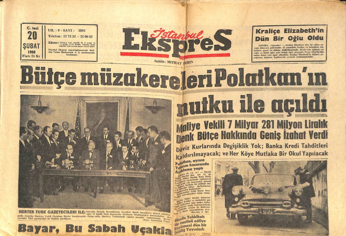 Ekspres Gazetesi 20 Şubat 1960 - Kraliçe Elizabeth'in Dün Bir Oğlu Oldu - Chessmanın İdamı 2 Ay Geri Bırakıldı! GZ143831 - 1