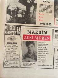 Ekspres Gazetesi 21 Ocak 1969 - Zeki Müren Maksim Afiş - İstanbul Sahipsiz Şehir GZ143907 - 2