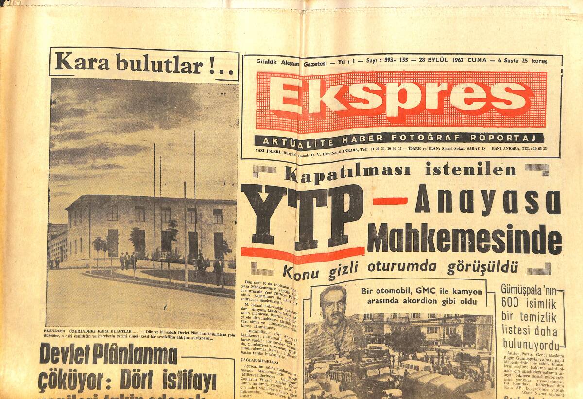 Ekspres Gazetesi 28 Eylül 1962 - 5 Güzel Seçildi, Zehra Kansu Ankara Güzeli Seçildi - Nesrin Sipahi GZ143903 - 1