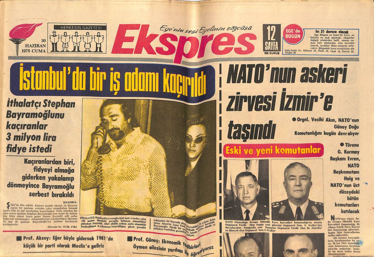Ekspres Gazetesi 30 Haziran 1978 - Bu Yıl İlk Defa Şarkı Yarışması Düzenleniyor * Melike Demirağ-Esmeray-Ayşen Gruda GZ133175 - 1