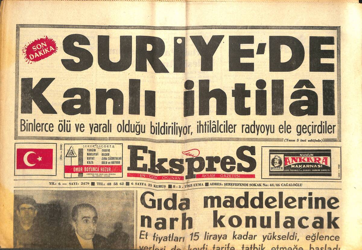 Ekspres Gazetesi 8 Mart 1963 - Menderes'in Malları Ailesine Verilecek - Galatasaray Milan Maçı İçin Yarın Kampa Alınıyor GZ143908_Kopya(1) - 1