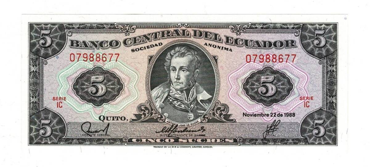 Ekvador 5 Sucres 1988 ÇA YKP8408 - 1