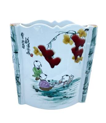 El Boyama Eski Porselen Vazo (Saksı) AOB1960 - 1