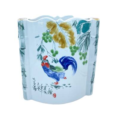 El Boyama Eski Porselen Vazo (Saksı) AOB1960 - 2