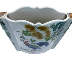 El Boyama Eski Porselen Vazo (Saksı) AOB1960 - 3