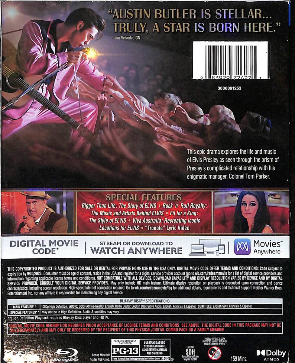 Elvis - Blu-Ray 2022 DVD Film (İkinci El) DVD2811 - 2