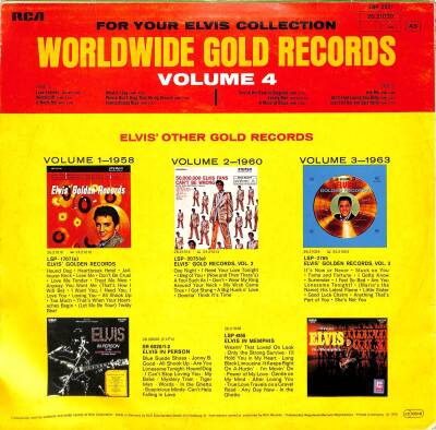 Elvis Presley (1968 - Germany) – Elvis Gold Records Volume 4 LP (107) PLK18982 - 2