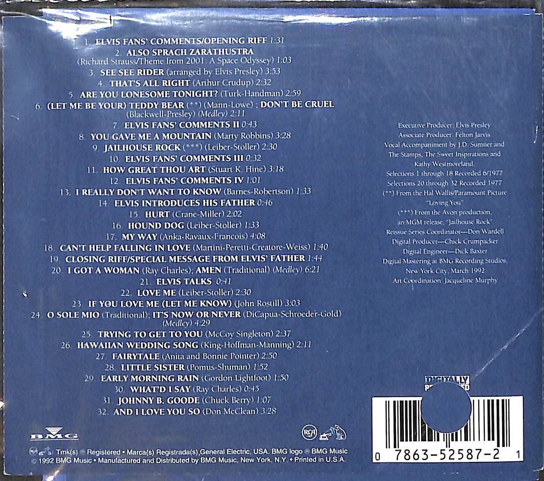 Elvis Presley – Elvis In Concert CD İkinci El CD5857 - 2